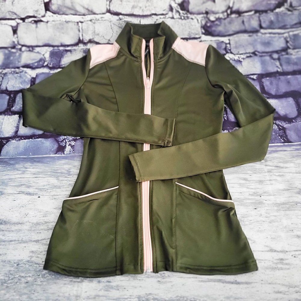 EnergieΒ womensβtaperedβgreenβpinkβtaperedβlightβathleticβjacket